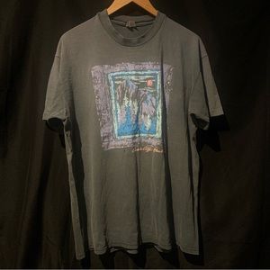 Vintage Cooke City Montana Grey  T Shirt Men Sz XL S/S 23x30 Used Hole Stain